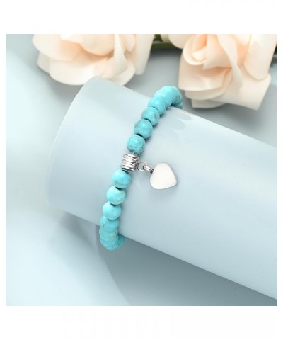 Cremation Jewelry Heart Urn Bracelet for Ashes for Women Men Adjustable Memorial Keepsake Tiger Eyes Bead Bracelet Blue $10.0...