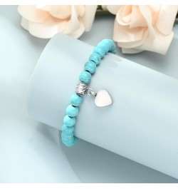 Cremation Jewelry Heart Urn Bracelet for Ashes for Women Men Adjustable Memorial Keepsake Tiger Eyes Bead Bracelet Blue $10.0...