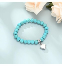 Cremation Jewelry Heart Urn Bracelet for Ashes for Women Men Adjustable Memorial Keepsake Tiger Eyes Bead Bracelet Blue $10.0...