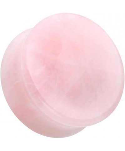 Pink Rose Quartz Natural Stone Double Flared Ear Gauge WildKlass Plug $10.99 Body Jewelry