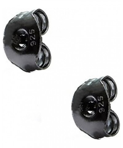 Exquisite Black Cz Stud Earrings Solid Silver .925 Genuine Black Color Cubic Zirconia Princess 9.0 carats $7.50 Earrings