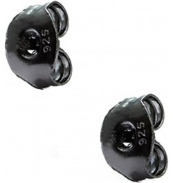 Exquisite Black Cz Stud Earrings Solid Silver .925 Genuine Black Color Cubic Zirconia Princess 9.0 carats $7.50 Earrings