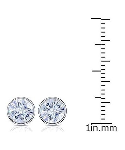 14k Gold Round Moissanite Stud Earrings (1 to 7ct TGW, G-H) Bezel-set, Push-Back Rose Gold 1.5 carats $223.48 Earrings