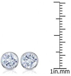 14k Gold Round Moissanite Stud Earrings (1 to 7ct TGW, G-H) Bezel-set, Push-Back Rose Gold 1.5 carats $223.48 Earrings