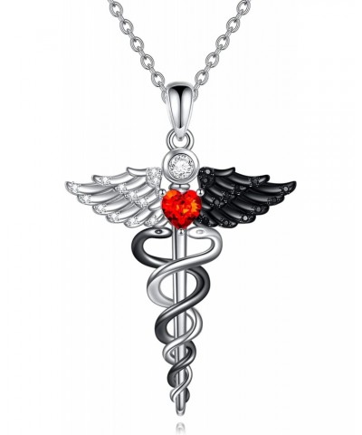 Nurse Necklaces for Women Caduceus Gifts RN Necklaces for Nurses Angel Wings Nursing Themed Pendant Jewelry Gift $13.51 Neckl...