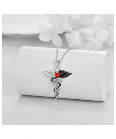 Nurse Necklaces for Women Caduceus Gifts RN Necklaces for Nurses Angel Wings Nursing Themed Pendant Jewelry Gift $13.51 Neckl...