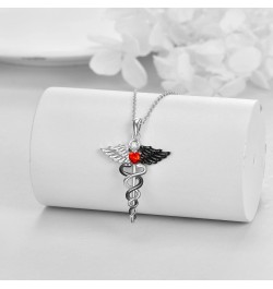 Nurse Necklaces for Women Caduceus Gifts RN Necklaces for Nurses Angel Wings Nursing Themed Pendant Jewelry Gift $13.51 Neckl...