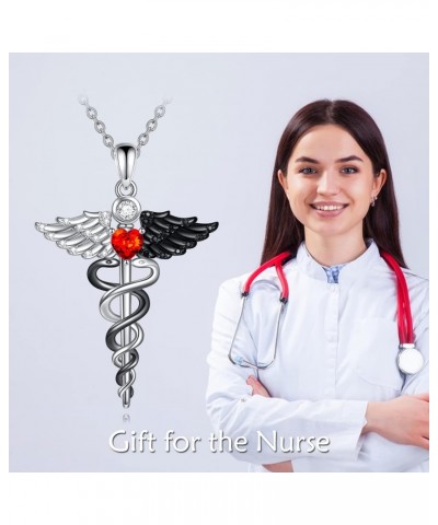 Nurse Necklaces for Women Caduceus Gifts RN Necklaces for Nurses Angel Wings Nursing Themed Pendant Jewelry Gift $13.51 Neckl...