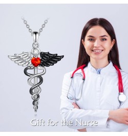 Nurse Necklaces for Women Caduceus Gifts RN Necklaces for Nurses Angel Wings Nursing Themed Pendant Jewelry Gift $13.51 Neckl...