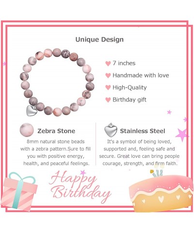 Birthday Gifts for Women Girls Teen Stone Heart Bracelet 12 13 14 15 16 17 18 19 20 21 Year Old for Friends Daughter Sister K...