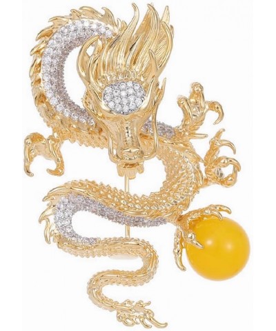 Chinese wind dragon brooch for women and men with zircon blazer accessories pin Jewelry Christmas Gift style1-dragon $15.36 B...