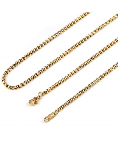 3.0mm Women Men Silver Stainless Steel Rolo Cable Wheat Chain Link Necklace 16-30 Inch Gold 16.0 Inches $6.23 Necklaces