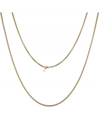 3.0mm Women Men Silver Stainless Steel Rolo Cable Wheat Chain Link Necklace 16-30 Inch Gold 16.0 Inches $6.23 Necklaces