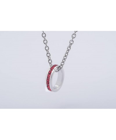 Birthstone Pendant Charm for Necklace - Full Eternity, Stackable, Crystal Birthstone July (Ruby), charm $8.24 Necklaces