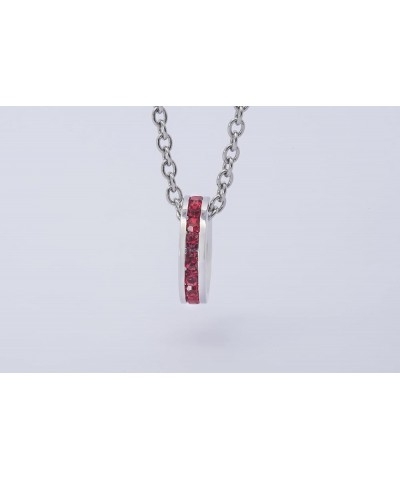 Birthstone Pendant Charm for Necklace - Full Eternity, Stackable, Crystal Birthstone July (Ruby), charm $8.24 Necklaces