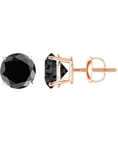 1/2-10 Carat Total Weight Black Diamond Stud Earrings 4 Prong Screw Back Rose Gold 0.75 carats $162.63 Earrings