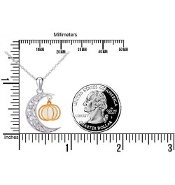 Halloween Jewelry 925 Sterling Silver Moon and Pumpkin Bat Luminous Beads Glow Pendant Necklace, 18 inches Moon and Pumpkin $...