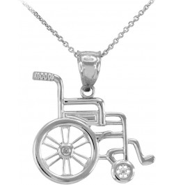 925 Sterling Silver Hospital Handicap Wheel Chair Charm Pendant Necklace 22.0 Inches $21.31 Necklaces