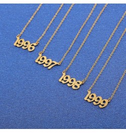 Birth Year Number Necklace for Women 18K Gold Plated Stainless Steel Birthday Pendant Necklace Memorable Anniversary Jewelry ...