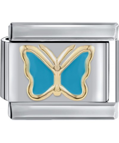 Italian Charm(Butterfly Series) Gilded Blue Butterfly $7.52 Bracelets