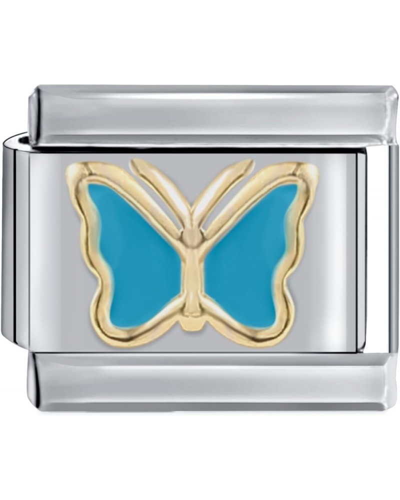 Italian Charm(Butterfly Series) Gilded Blue Butterfly $7.52 Bracelets