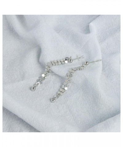 925 Sterling Silver Stud Earrings Minimalist Bar Earrings with Chain Dangle Earrings for Women Sliver $6.84 Earrings