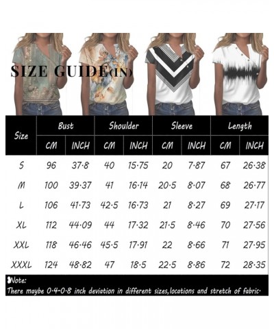 Short Sleeve Shirts for Women Trendy V Neck T Shirt Button Down Oversized Shirt Top Loose Printed Casual Pullover 1-black $4....