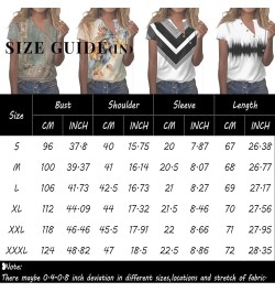 Short Sleeve Shirts for Women Trendy V Neck T Shirt Button Down Oversized Shirt Top Loose Printed Casual Pullover 1-black $4....