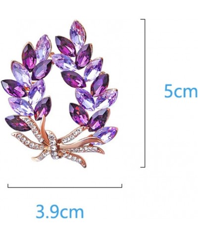 Purple Crystal Bauhinia Brooch Rhinestones Flower Brooches For Women Plant Lapel Pin Suit Dress Scarf Accessories Wedding Gif...