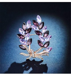 Purple Crystal Bauhinia Brooch Rhinestones Flower Brooches For Women Plant Lapel Pin Suit Dress Scarf Accessories Wedding Gif...