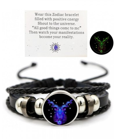 Vintage Zodiac Constellation Bracelets Zodiac Guardian Bracelet Black Leather Bracelet Adjustable Handmade Woven Bracelet Bir...