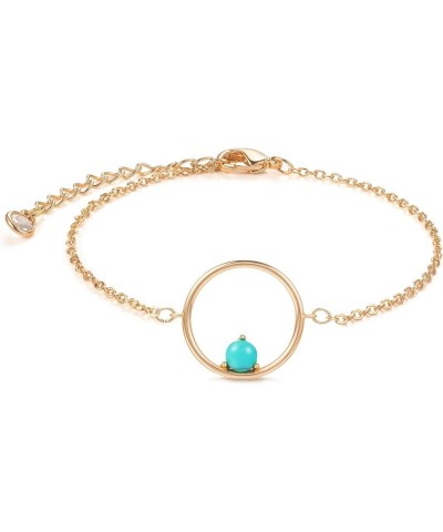 Gold Bracelet Gold 14K Gold Filled Dainty Chain Simple Jewelry Gift for Women Turquoise $10.43 Bracelets