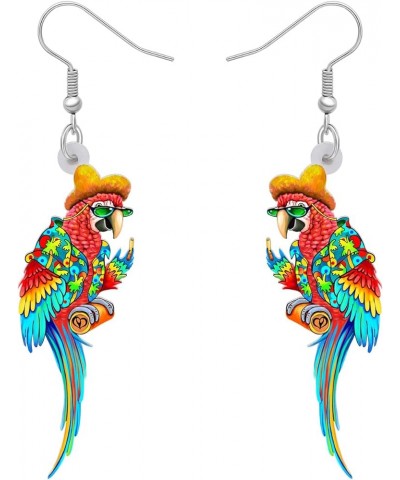 Cute Acrylic Macaw Parrot Earrings Dangle Charms Jimmy Buffett Accessories for Women Girls Summer Animals Jewelry Gifts Hawai...