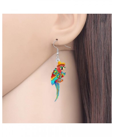 Cute Acrylic Macaw Parrot Earrings Dangle Charms Jimmy Buffett Accessories for Women Girls Summer Animals Jewelry Gifts Hawai...