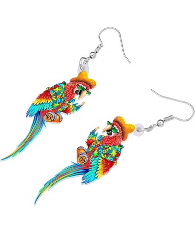 Cute Acrylic Macaw Parrot Earrings Dangle Charms Jimmy Buffett Accessories for Women Girls Summer Animals Jewelry Gifts Hawai...