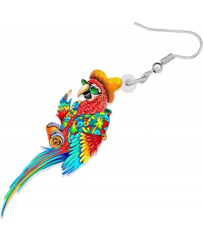 Cute Acrylic Macaw Parrot Earrings Dangle Charms Jimmy Buffett Accessories for Women Girls Summer Animals Jewelry Gifts Hawai...