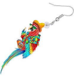 Cute Acrylic Macaw Parrot Earrings Dangle Charms Jimmy Buffett Accessories for Women Girls Summer Animals Jewelry Gifts Hawai...