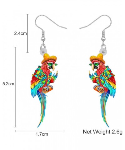 Cute Acrylic Macaw Parrot Earrings Dangle Charms Jimmy Buffett Accessories for Women Girls Summer Animals Jewelry Gifts Hawai...