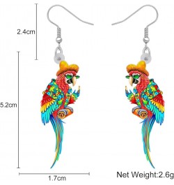 Cute Acrylic Macaw Parrot Earrings Dangle Charms Jimmy Buffett Accessories for Women Girls Summer Animals Jewelry Gifts Hawai...