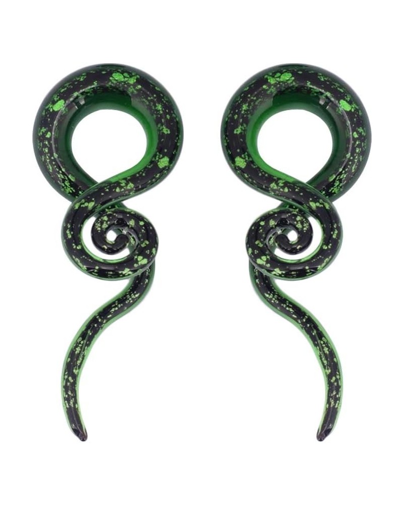 Ear Stretching Glass Spiral Tapers Gauges 4g-9/16 inch Blue, Glow in The Dark, Purple, Green, Red green glitter, 0g(8mm) $8.2...