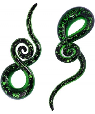 Ear Stretching Glass Spiral Tapers Gauges 4g-9/16 inch Blue, Glow in The Dark, Purple, Green, Red green glitter, 0g(8mm) $8.2...