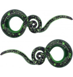 Ear Stretching Glass Spiral Tapers Gauges 4g-9/16 inch Blue, Glow in The Dark, Purple, Green, Red green glitter, 0g(8mm) $8.2...