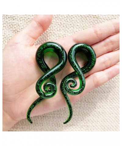 Ear Stretching Glass Spiral Tapers Gauges 4g-9/16 inch Blue, Glow in The Dark, Purple, Green, Red green glitter, 0g(8mm) $8.2...