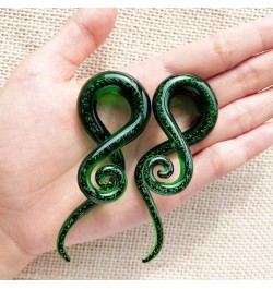 Ear Stretching Glass Spiral Tapers Gauges 4g-9/16 inch Blue, Glow in The Dark, Purple, Green, Red green glitter, 0g(8mm) $8.2...