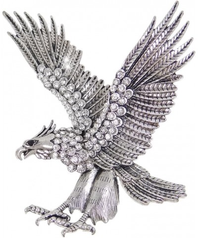 Austrian Crystal Vintage Style 4 Inch Big Flying Eagle Brooch Clear Antique Silver-Tone $9.24 Brooches & Pins