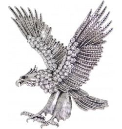 Austrian Crystal Vintage Style 4 Inch Big Flying Eagle Brooch Clear Antique Silver-Tone $9.24 Brooches & Pins