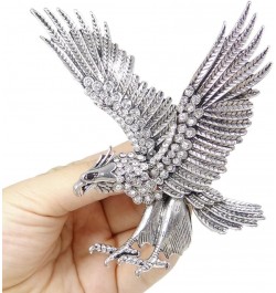 Austrian Crystal Vintage Style 4 Inch Big Flying Eagle Brooch Clear Antique Silver-Tone $9.24 Brooches & Pins