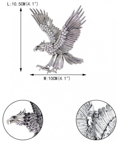 Austrian Crystal Vintage Style 4 Inch Big Flying Eagle Brooch Clear Antique Silver-Tone $9.24 Brooches & Pins