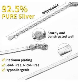 Flat Snake Chain Herringbone Choker Necklace for Women, Stainless Steel/Rose Gold/18K Gold Plated Dainty Adjustable Simple Sh...