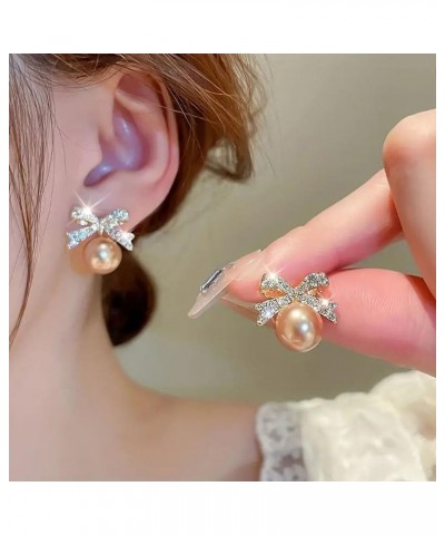 Pearl Bow Earrings for Women Pearl Earrings Elegant Ribbon Earrings Sweet Bow Knot Stud Earrings Bridal Earrings for Wedding ...